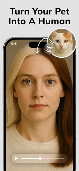 Livensa pet to human AI effect screen